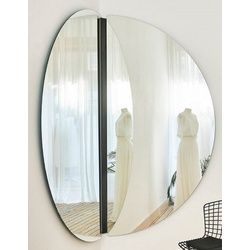 Casa Padrino Spiegel Luxus Eckspiegel Schwarz 150 x 3,5 x H. 150 cm - Eck Wandspiegel - Hotel Spiegel - Boutique Spiegel - Luxus Qualität