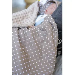Loolay Babytrage BRAUN Einschlagdecke für Kinder Autositz und Babyschale Babytrage (90 x 90 cm MINKY/ Baumwolle Kuscheldecke Kinderwagendecke Babydecke, Neugeborene Babyausstattung PREMIUM Babyshower Geschenk), LOOLAY® - 100% Europäische Stoffe und Kleinserien-Nähen! beige|braun
