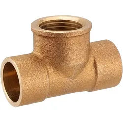 Rotguss-Löt-T-Stück - 28 mm x 1/2'' IG x 28 mm - mit DVGW-Zulassung