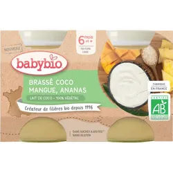 Babybio Pflanzliches Dessert Kokosnuss Mango Ananas Babys Ab 6 Monaten Bio 2x130g