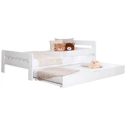Bett Bennet mit Ausziehbett ca. 120x200 cm Weiß