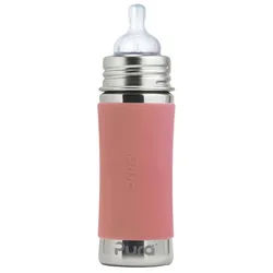 Purakiki Babyflasche 300 ml mit Silikon-Sleeve rose 1 St