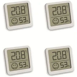 TFA Digitales Thermo-Hygrometer 30.5053.02.04, 4 Stück, weiß