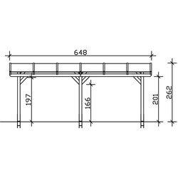 SKAN HOLZ Terrassenüberdachung Siena 648 x 300 cm Leimholz
