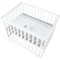 Roba Laufgitter 100x75, Indibär , Weiß , Holzwerkstoff , Tiere , Rechteckig , 72.5x72x98 cm , Babymöbel, Laufstall Baby