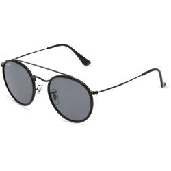 Ray-Ban RB 3647N Unisex-Sonnenbrille Vollrand Rund Metall-Gestell, Schwarz