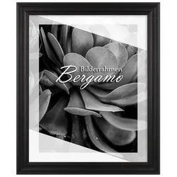 Einzelrahmen Bilderrahmen Bergamo, (1 Stück), 45x60 cm, Schwarz Gemasert, MDF schwarz 45 cm x 60 cm
