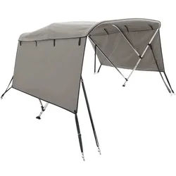 vidaXL Schutzplane 183 x 185-198 x 137 cm Boot Sonnendach 3-Bow Bimini Top mit Seitenteil schwarz