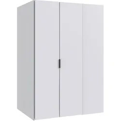 Boxxx Begehbarer Eckschrank , Weiß , Metall , 9 Fächer , 135.2x197x97 cm , BQ - Bündnis für Qualität, Made in Germany, DIN EN ISO 9001 , in verschiedenen Größen erhältlich , Schlafzimmer, Kleiderschränke, Eckschränke