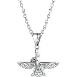 LuxusKollektion Kette mit Anhänger Faravahar Anhänger Halskette Edelstahl Zoroastrismus Persisch