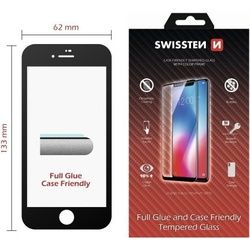 Swissten Glass Color Frame Case-Friendly iPhone SE 2 (2020)/SE 3 (2022) - Black (iPhone), Smartphone Schutzfolie