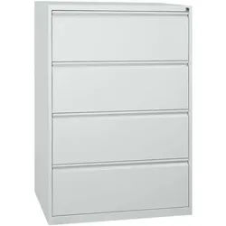 Gürkan Hängeregistraturschrank 4 Schübe 2-bahnig grau, 76x132x62 cm