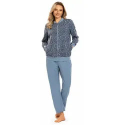 comtessa Hausanzug Damen Homewearanzug Animal (2 tlg) Modisches Design blau 42