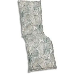 Xxxl Relaxsesselauflage , Grau, Beige , Textil , Blätter , Füllung: Schaumstoff, Vlies , 50x7x170 cm , Oeko-Tex® Standard 100 , pflegeleicht, hochwertige Qualität, langlebig, für den Außenbereich geeignet, mittels Bändern zu befestigen, mittels Gurtband zu befestigen , Gartenmöbel, Gartenpolster & Auflagen, Sesselauflagen
