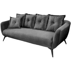 3-Sitzer-Sofa Baggio Grau Velours