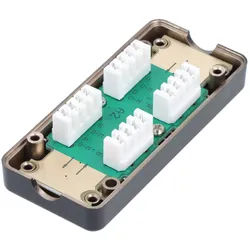 Goobay Netzwerk Verbindungs-/ Anschlussbox CAT 6/ CAT 6A/ CAT 7, STP - Zur Verbindung von 2x LAN-Kabeln, geschirmt, Klemmleiste für werkzeugfreie LSA-Montage