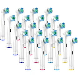 Athlix Aufsteckbürsten 20x Aufsteckbürsten für Oral B Elektrozahnbürsten Ersatzbürsten weiß