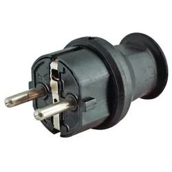 Kopp 179716005 Schutzkontaktstecker IP44 Polyamid Kappe 3x1,5qmm 16A 250V schwarz