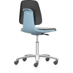 bimos Arbeitsstuhl Labsit mit Rollen Sitzhöhe 450-650 mm Stoff Sitzschale blau