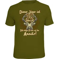 RAHMENLOS® T-Shirt dieser Jäger ist 50 Jahre alt, bitte helfen Sie... grün M