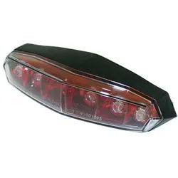 KOSO Mini LED-Rücklicht, roter Reflektor mit Klarglas, mit Befestigungsbolzen M5, schwarz