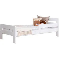 Mid.you Bett , Weiß , Textil , Birke,Kiefer , Schichtholz,massiv , H2 , 90x200 cm , für Rollrost geeignet , Schlafzimmer, Komplette Schlafzimmer und Serien, Schlafzimmerserien