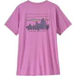 Patagonia W's Cap Cool Daily Graphic Damen T-Shirt '73 skyline: brisk purple x dye S