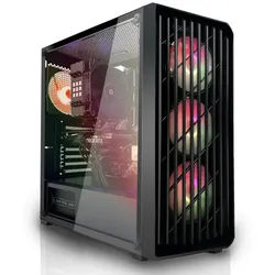 SYSTEMTREFF Gaming-PC (AMD 8400F 8400F, Radeon RX 9060 XT, 32 GB RAM, 1000 GB SSD, Luftkühlung) schwarz