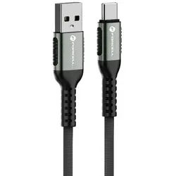 Forcell F-ENERGY C256 Kabel USB A auf Typ C QC3.0 3A 66W Cafule 3 m USB-Kabel schwarz