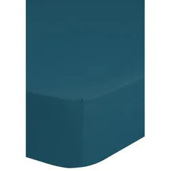 Mid.you Spannleintuch , Petrol , Textil , 180x220 cm , Oeko-Tex® Standard 100 , Rundumgummi, bügelleicht, spielend leicht zu überziehen , Heimtextilien, Bettwäsche & Leintücher, Leintücher, Spannleintücher