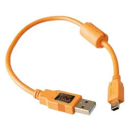 Tether Tools TetherPro USB-Datenkabel für USB 2.0 an USB 2.0 Mini-B (5-Pin) - 0,3 Meter Länge orange