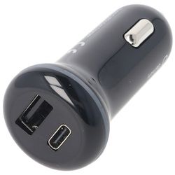 12 Volt KFZ Ladeadapter mit USB-C und USB-A Anschluss, Ladestrom max. 3A