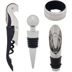 Kinvara Weinzubehör 4er-Set , Schwarz , Metall , 3 cm , Barzubehör & Weinzubehör, Barzubehör