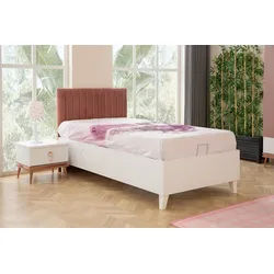 Xlmoebel Jugendbett Rosa Kinderbett mit Polsterung und ausziehbarem Holzrahmen (1-tlg., Kinderbett), Hergestellt in Europa rosa