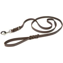 CopcoPet Hundeleine Fettlederleine mit Handschlaufe, Leder braun 1,50 m | 1 cm