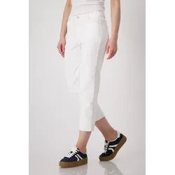 7/8-Jeans MONARI, Damen, Gr. 44, N-Gr, beige (ecru), Denim/Jeans, Obermaterial: 89% Baumwolle, 8% Polyester, 3% Elasthan, clean, unifarben, regular fit knöchelfrei, Jeans, im Five-Pocket-Style