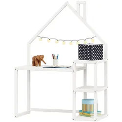 Idimex Kinderschreibtisch Nivia , Weiß , Holz, Holz , Kiefer , Mode , 120x162x50 cm , FSC Mix , Arbeitszimmer, Schreibtische, Jugend- & Kinderschreibtische