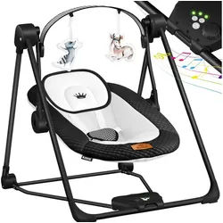 KIDIZ Babywippe, Babywippe Babyschaukel mit Geschwindigkeitseinstellungen schwarz