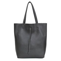 PRINIDOR Shopper Shopper Ledertasche Echtleder, echt Leder, Made in Italy schwarz