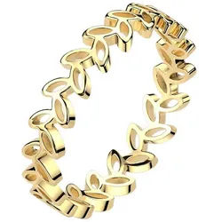 Order & Smile Schmuck Fingerring Ring Blätterranke: Damenring gold aus Edelstahl goldfarben 57