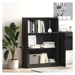 vidaXL Bücherregal, Bücherregal Schwarz Eichen-Optik 80 x 24 x 109 cm Holzwerkstoff schwarz