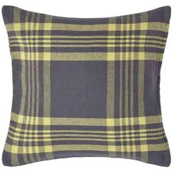 Homescapes Kissenhülle Schottenkaro 45/45 cm , Grau , Textil , Kariert , Quadratisch , 45x45 cm , Oeko-Tex® , Heimtextilien, Bezüge, Kissenbezüge