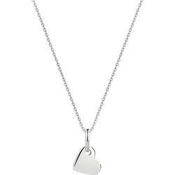Kette mit Anhänger FIRETTI "Schmuck Geschenk Silber 925 Halsschmuck Halskette Ankerkette Herz", silberfarben, Halsketten, Damen, Silber 925 (Sterlingsilber), L: 45 B: 1,1mm, B:1,1mm