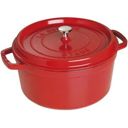 Staub La Cocotte Cocotte 28 cm, rund, Kirsch-Rot, Gusseisen