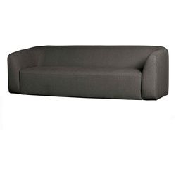 3-Sitzer Sofa Sloping aus Stoff, Schwarz/Grau