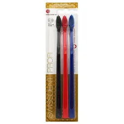 Swissdent Zahnbürste Profi Colours soft-medium Zahnbürsten Schwarz, Rot, Blau 3 Stk.