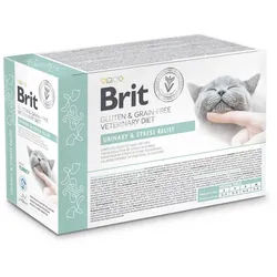 BRIT GF VET. CAT POUCH URINARY&STRES RELIEF 12x85g