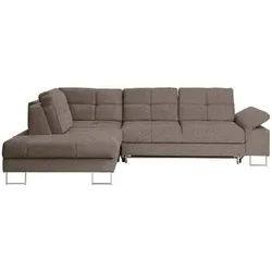 Novel Ecksofa , Braun , Textil , Ottomane links, L-Form , 296x229 cm , Stoffauswahl, seitenverkehrt erhältlich , Wohnzimmer, Sofas & Couches, Wohnlandschaften, Ecksofas