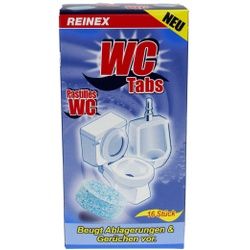 Reinex fresh WC-Reiniger-Tabs, Grundreiniger für WC-Abflüße und WC-Wasserkästen, Inhalt: 16 Stück