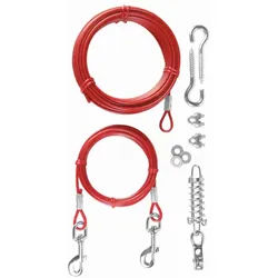 TRIXIE Spannleine mit Laufleine, 15 m, rot